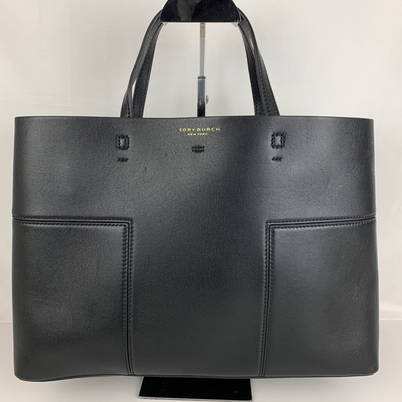 Tory Burch Handbags - New Tory Burch Block-T Black Leather Tote